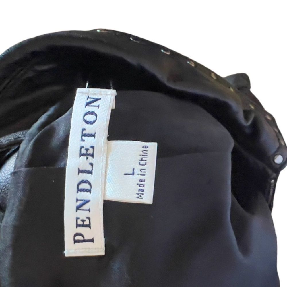 Pendleton Black Leather Jacket With Studs - image 7